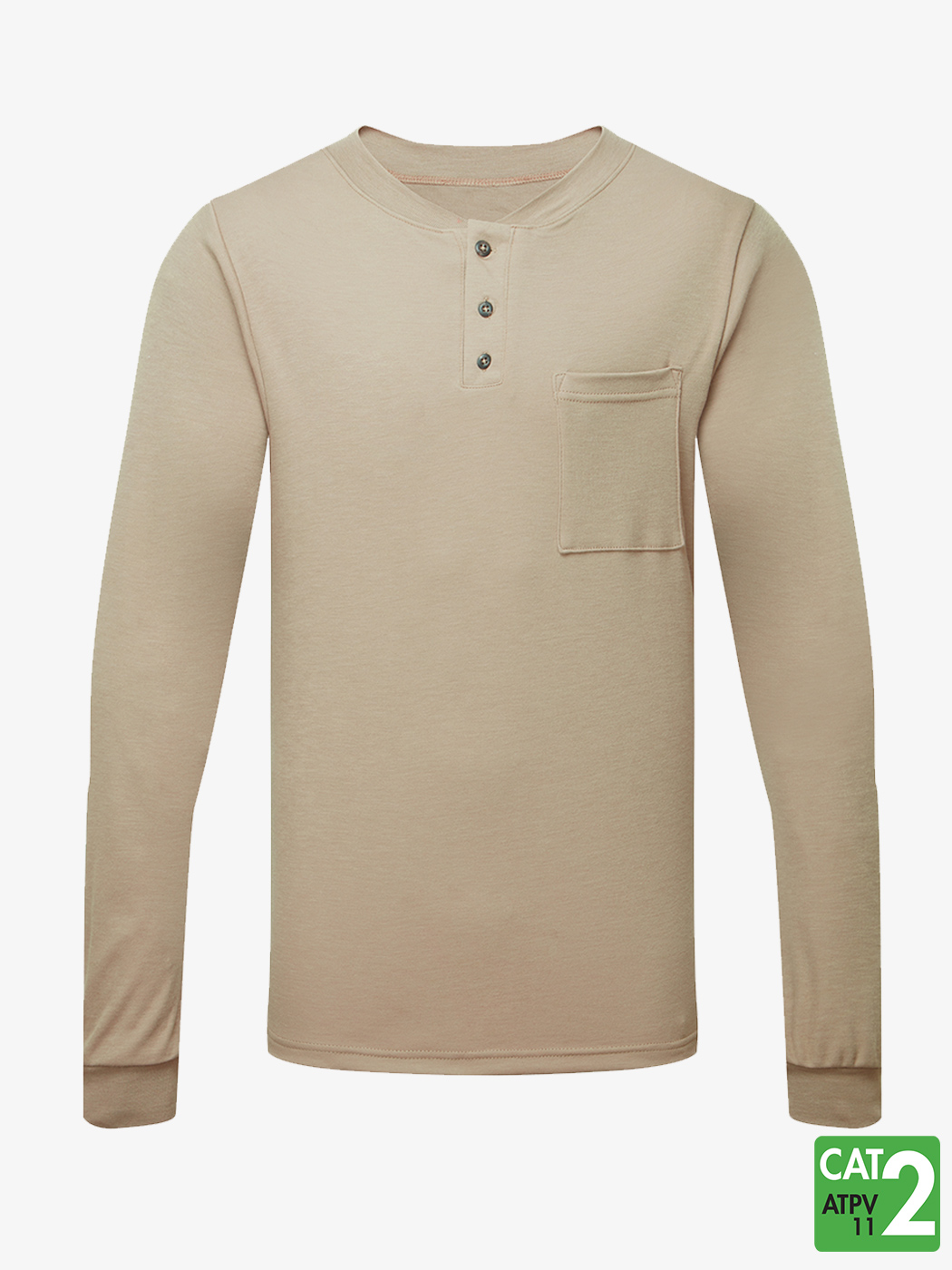 Front Line 6.9 oz Henley Long Sleeve T-Shirt – Style 660